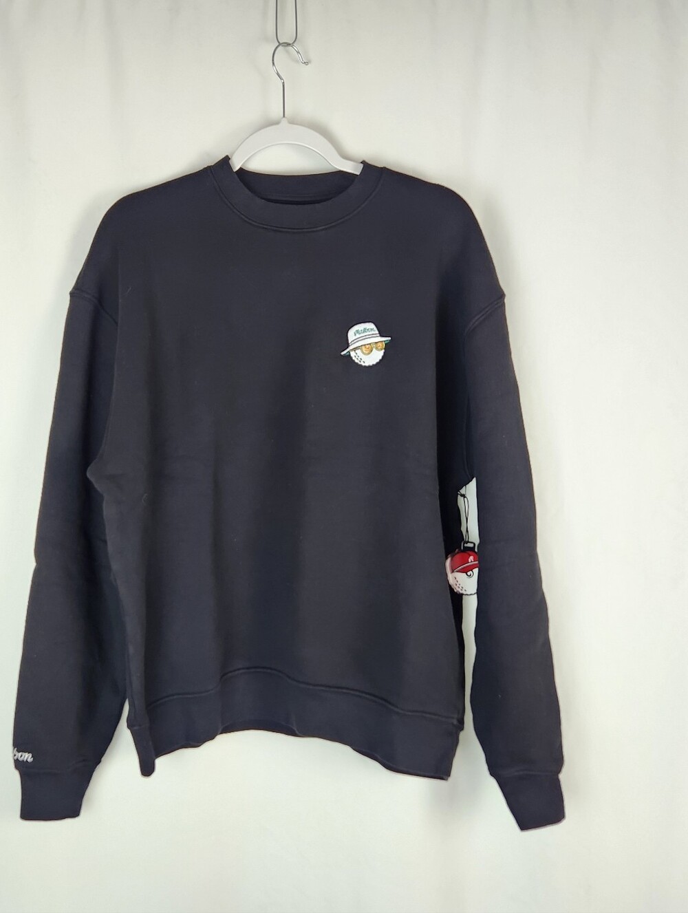 MALBON GOLF HUNTER BUCKETS CREWNECK SWEATSHIRT MEN’S SIZE SMALL BLACK NWT